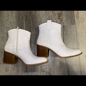 Dirty Laundry white cowboy boots